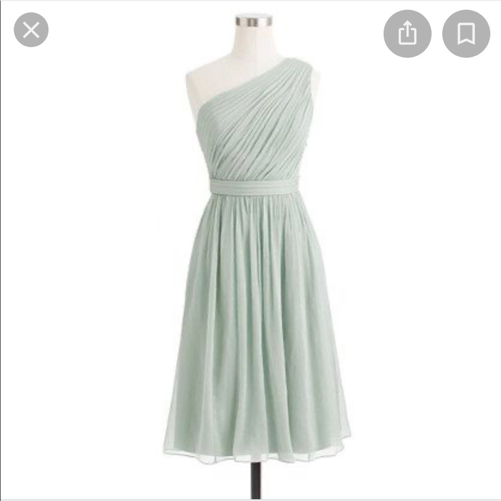 Jcrew Chiffon One Shoulder, dusty shale, 10 Tall